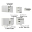 Ver imagem 5 de Armário de Cozinha Completa 100% MDF 260cm Frentes Branco Brilho Acordes Madesa 03