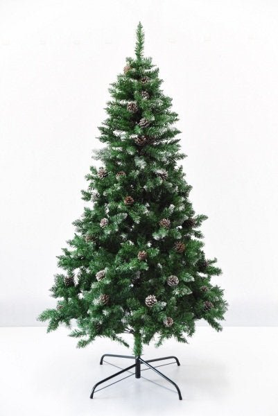 Árvore de Natal de PVC com Pé em Metal, Altura 1,80M com 832 Pontas e 62 Pinhas - 1