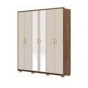 Ver imagem 7 de Guarda Roupa Casal Marlin 6 Portas de Bater 2 com Espelhos 4 Gavetas com Nichos Mdf Nogueira/fendi G