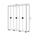 Ver imagem 4 de Guarda Roupa Casal Marlin 6 Portas de Bater 2 com Espelhos 4 Gavetas com Nichos Mdf Nogueira/fendi G
