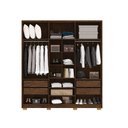 Ver imagem 6 de Guarda Roupa Casal Marlin 6 Portas de Bater 2 com Espelhos 4 Gavetas com Nichos Mdf Nogueira/fendi G