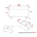 Ver imagem 3 de Bancada de Banheiro Suspenso C/ Rodizio Bn3647 S/ Cuba C/ 1 Gaveta 60cm Amêndoa/branco - Tecno