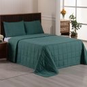 Ver imagem 2 de Kit Cobre Leito Colcha Speciale Casal Matelado Toque Acetinado 400 Fios 3 Peças Verde - 100% Polié