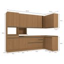 Ver imagem 2 de Armário de Cozinha Modulada Completa em L 14 Peças 3,09x1,38m 315 Maxxi Canela Kappesberg