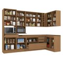 Ver imagem 4 de Armário de Cozinha Modulada Completa em L 14 Peças 3,09x1,38m 315 Maxxi Canela Kappesberg