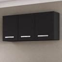 Ver imagem 2 de Armários de Cozinha Aéreo 3 Portas 120cm Kit 2 Honduras Preto - Lumil Lumil Móveis