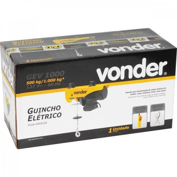 Guincho elétrico para 500 kg/1000 kg GEV 1000 127 V Vonder - 4