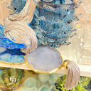 Ver imagem 2 de Acessório Decorativo Colar de Mesa Fios Com Pedra Ágata Cinza