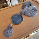Ver imagem 3 de Acessório Decorativo Colar de Mesa Fios Com Pedra Ágata Cinza