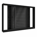 Ver imagem 3 de Janela Veneziana 3 Folhas Alumínio Preto 100x150 Linha 25 Jade