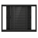Ver imagem 2 de Janela Veneziana 3 Folhas Alumínio Preto 100x150 Linha 25 Jade