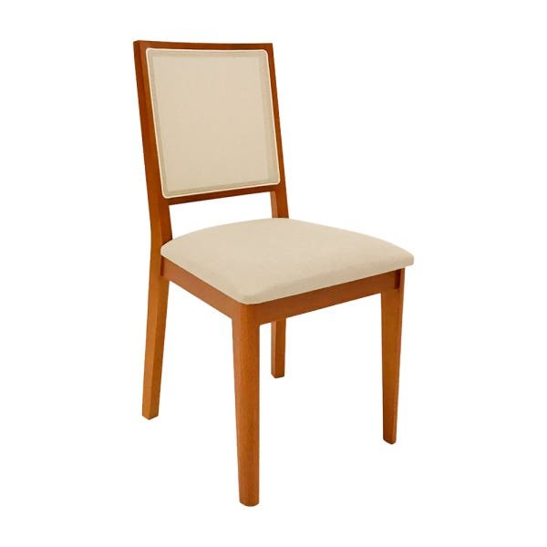 Kit 4 Cadeiras de Madeira Premium Almofadada Palha - Mel - 2