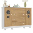 Ver imagem 2 de Cômoda Infantil 125cm 2 Portas com Vidro e 4 Gavetas Bombom Multimóveis Mp4465 Branco-madeirado