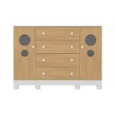 Ver imagem 7 de Cômoda Infantil 125cm 2 Portas com Vidro e 4 Gavetas Bombom Multimóveis Mp4465 Branco-madeirado
