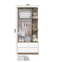 Ver imagem 6 de Dormitório Infantil Labirinto com Guarda Roupa, Cômoda, Berço Rústico/Branco e Colchão Supreme