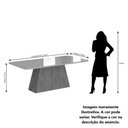 Ver imagem 2 de Kit Conjunto Sala de Jantar Mesa Tampo Mdf Vidro 210 Cm com 8 Cadeiras Marrom Madeira Off White