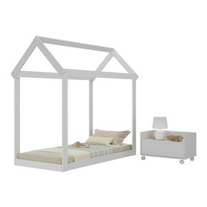 Cama Infantil Montessoriana com Colchão Incluso e Mesa de Cabeceira Bambolê Multimóveis Mx4286