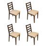 Kit 4 Cadeiras de Madeira Marselha Estofada Imbuia- Urbano - 1