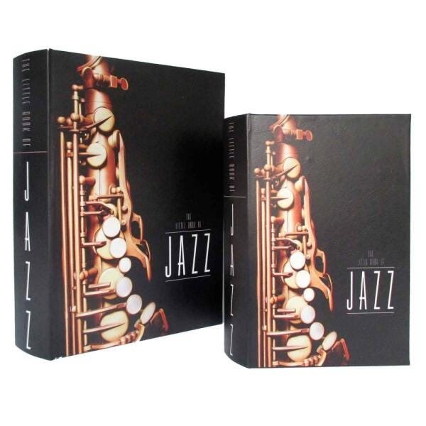 Caixa de livro De Madeira Jazz 2 Peças Preto - 1