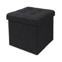 Ver imagem 1 de Puff de Madeira e Tecido com Guarda Volume Grafite 39cmx38cmx38cm