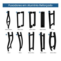 Puxador duplo para Box Vidro Madeira 20 cm - 5
