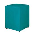 Ver imagem 1 de Puff Quadrado Decorativo Para Sala Suede Azul Turquesa - Vallisa Decor