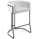 Ver imagem 1 de Banqueta Decorativa Fixa Base De Aço Preto Betina D02 Corano Branco C-12 - Lyam Decor