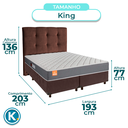 Ver imagem 3 de Cama + Box Marrom e Colchão D23 King - Pro Inducol + Cabeceira