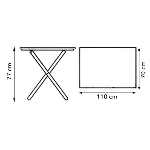 Jogo De Mesa Dobrável 1,10x70 Com 6 Cadeiras E Mesa Aparador Tarimatã Para Area Gourmet - Imbuia - 4