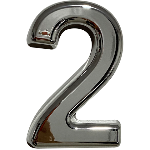 Números Residencial PVC Espelhado 15 Cm Resistente Elegante:Prata/2