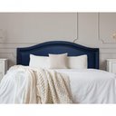 Ver imagem 1 de Cabeceira King Curva Luxo 193x60 Courino Azul - Tachas Fumê