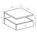 Ver imagem 4 de Mesa De Cabeceira Suspensa Com Gaveta E Prateleira Preto + Madeira MVD Móveis