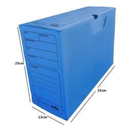 10 Caixa Arquivo Morto Organização Ofício Polionda Plástico - Azul - 2