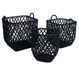 Conjunto de Cesto De Algodão Preto 3 peças - 1