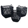 Conjunto de Cesto De Algodão Preto 3 peças - 1