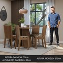 Ver imagem 4 de Conjunto Sala de Jantar Mesa Tampo de Madeira 6 Cadeiras Rustic/bege Marrom Sharon Madesa