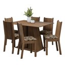 Ver imagem 2 de Conjunto Sala de Jantar Mesa Tampo de Madeira 6 Cadeiras Rustic/bege Marrom Sharon Madesa