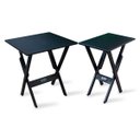 Ver imagem 2 de Conjunto De Mesa 70x70 E Mesa Aparador Dobrável Com 4 Cadeiras Tarimatã Para Area Gourmet - Preto