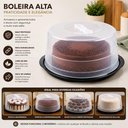 Ver imagem 6 de Boleira Alta 35cm com Tampa Trava Porta Bolo Torta Sobremesa Expositor Padaria Confeitaria Multiuso
