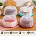 Ver imagem 2 de Boleira Alta 35cm com Tampa Trava Porta Bolo Torta Sobremesa Expositor Padaria Confeitaria Multiuso