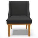 Ver imagem 7 de Kit 6 Cadeiras Decorativas Sala de Jantar Base Fixa de Madeira Firenze PU Preto Fosco/Castanho G19 -