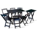 Ver imagem 1 de Jogo De Mesa 1,10x70 Com 6 Cadeiras E Mesa Aparador Tarimatã Para Area Gourmet - Preto