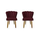 Ver imagem 1 de Kit 2 Cadeiras de Jantar Flor em Veludo Reforçada - Balaqui Decor Cor:bordo Bordo