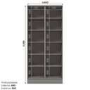 Ver imagem 4 de Cristaleira 100cm 2 Portas com Vidro Temperado 100% MDF Americana Cinza