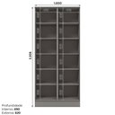 Ver imagem 4 de Cristaleira 100cm 2 Portas com Vidro Temperado 100% MDF Americana Cinza