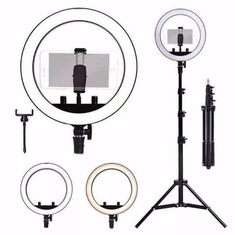Ring Light Iluminador 26cm / 10 Polegadas + Tripé 1.75m