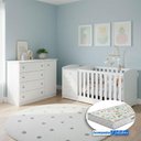 Ver imagem 5 de Berço Multifuncional Atlanta e Cômoda Infantil Americano Henn Branco Ambiente Fosco com Colchão Gazi
