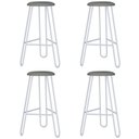 Ver imagem 1 de Kit 04 Banquetas Baixa Bar Cozinha Sala de Jantar Áris C01 Branco Courino Cinza - Lyam Decor