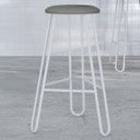 Ver imagem 2 de Kit 04 Banquetas Baixa Bar Cozinha Sala de Jantar Áris C01 Branco Courino Cinza - Lyam Decor