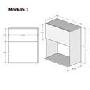 Ver imagem 3 de Armário Modular Aéreo Branco 1 Porta com Nicho para Microondas